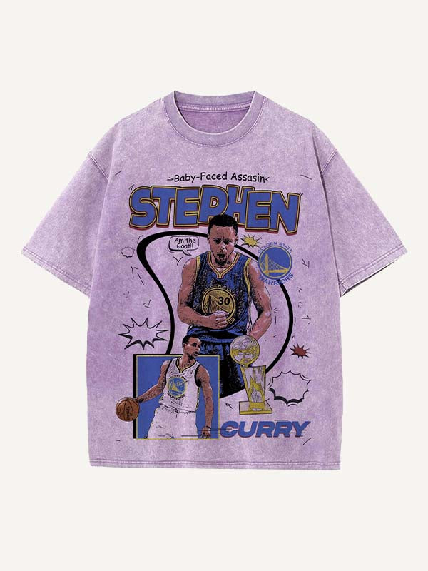 Stephen Curry Print Round Neck T-shirt