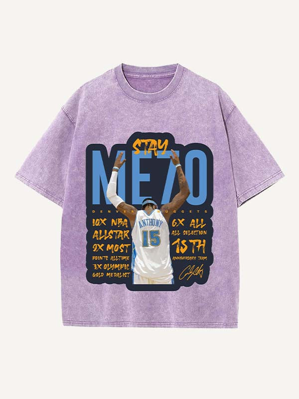 Carmelo Anthony Print Round Neck T-shirt
