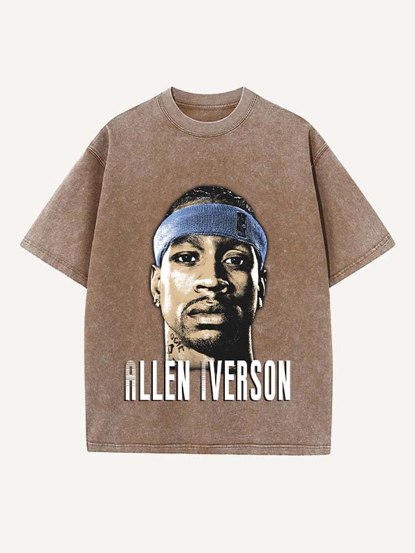 Allen Iverson Print Round Neck T-shirt