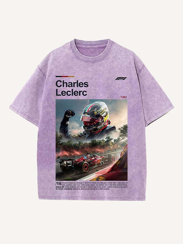 Charles Leclerc Print Round Neck T-shirt