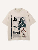 Ja Morant Print Round Neck T-shirt