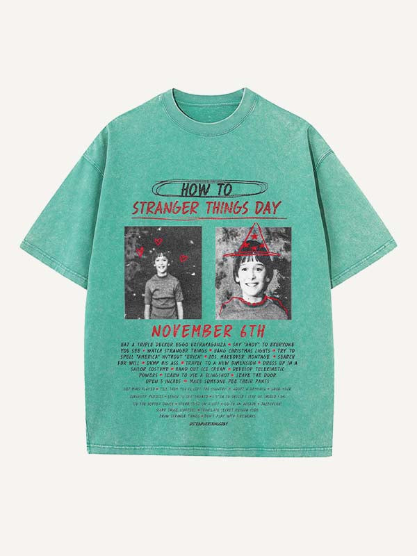 Stranger Things Print Round Neck T-shirt