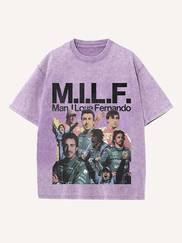 Fernando Alonso Print Round Neck T-shirt