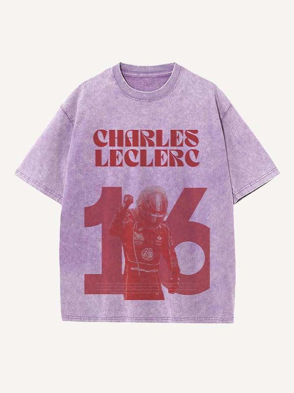 Charles Leclerc Print Round Neck T-shirt