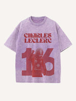 Charles Leclerc Print Round Neck T-shirt