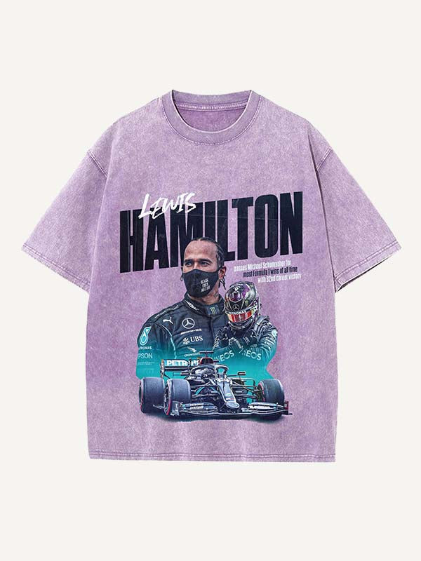 Lewis Hamilton Print Round Neck T-shirt