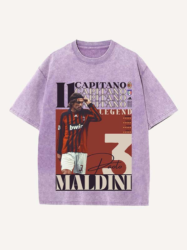 Paolo Maldini Print Round Neck T-shirt