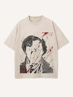 Sherlock Print Round Neck T-shirt