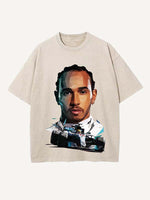 Lewis Hamilton Print Round Neck T-shirt