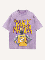 Kobe Bryant Print Round Neck T-shirt