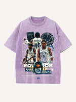 Anthony Edwards Print Round Neck T-shirt