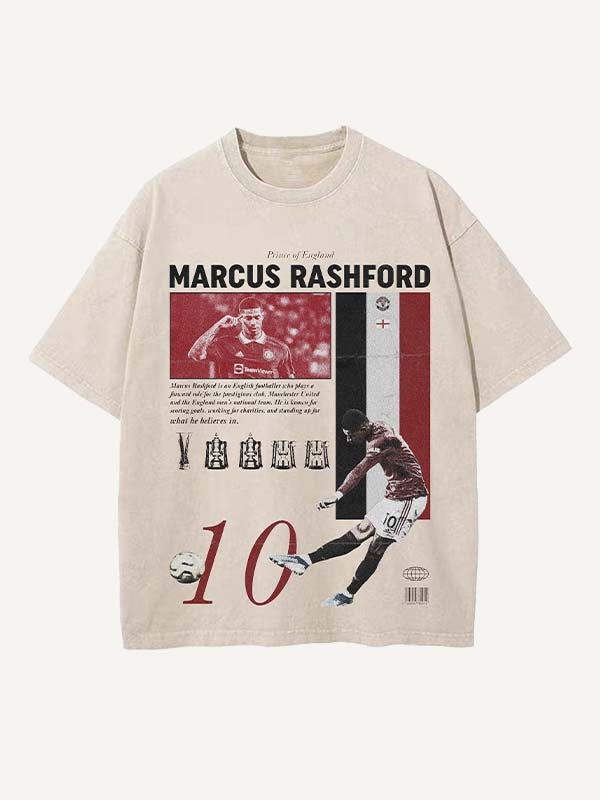Marcus Rashford Print Round Neck T-shirt