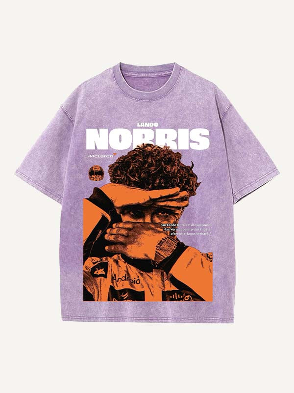 Lando Norris Print Round Neck T-shirt