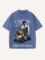 Carlos Sainz Print Round Neck T-shirt