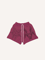 Wing&Eye&Graphic Print Drawstring Waist Shorts