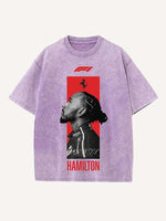 Lewis Hamilton Print Round Neck T-shirt