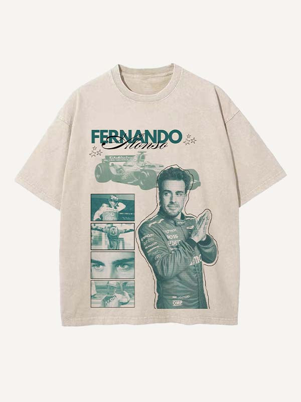 Fernando Alonso Print Round Neck T-shirt