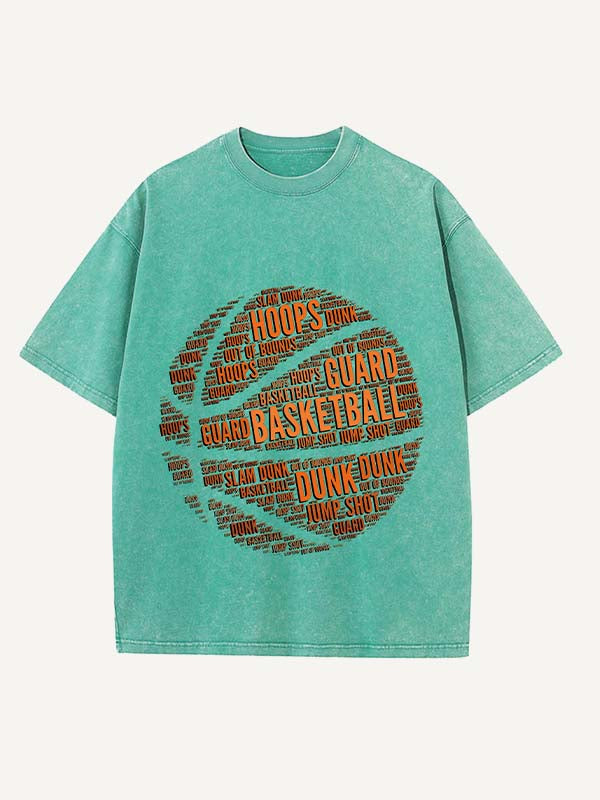 Basketball Aesthetic Print Round Neck T-shirt