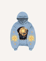 Moon&Sun&Star&Graphic Print Slant Pockets Hoodie