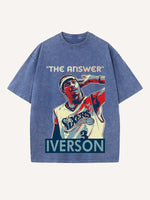 Allen Iverson Print Round Neck T-shirt