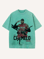 Carmelo Anthony Print Round Neck T-shirt