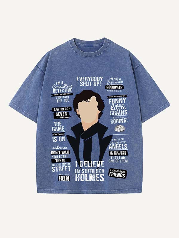 Sherlock Print Round Neck T-shirt