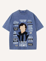 Sherlock Print Round Neck T-shirt