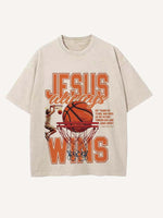 Basketball Aesthetic Print Round Neck T-shirt