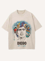 Diego Maradona Print Round Neck T-shirt