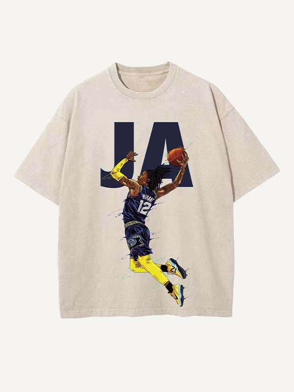 Ja Morant Print Round Neck T-shirt