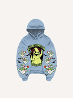 Halloween Ghost&Graphic&Letter Print Slant Pockets Hoodie