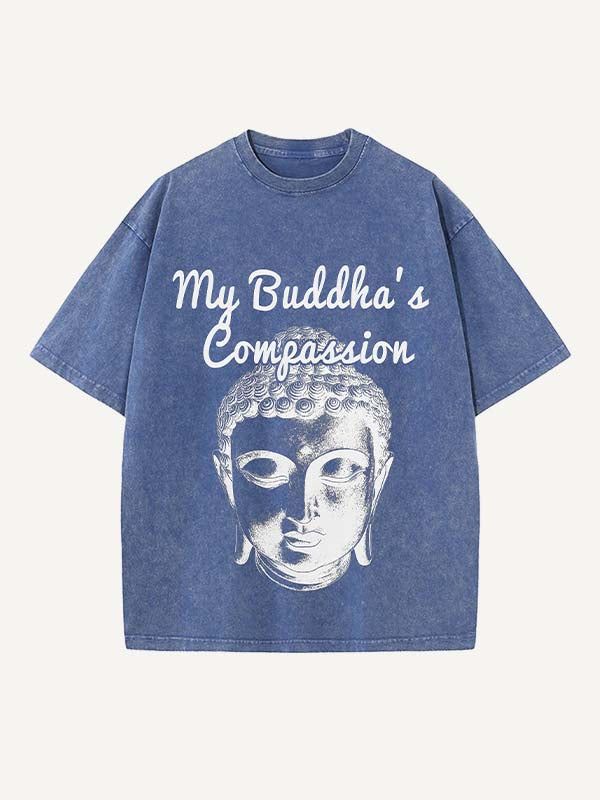 Distressed Washed Figure Print Round Neck T-shirt