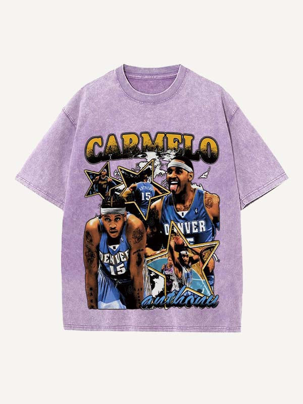 Carmelo Anthony Print Round Neck T-shirt