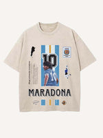 Diego Maradona Print Round Neck T-shirt