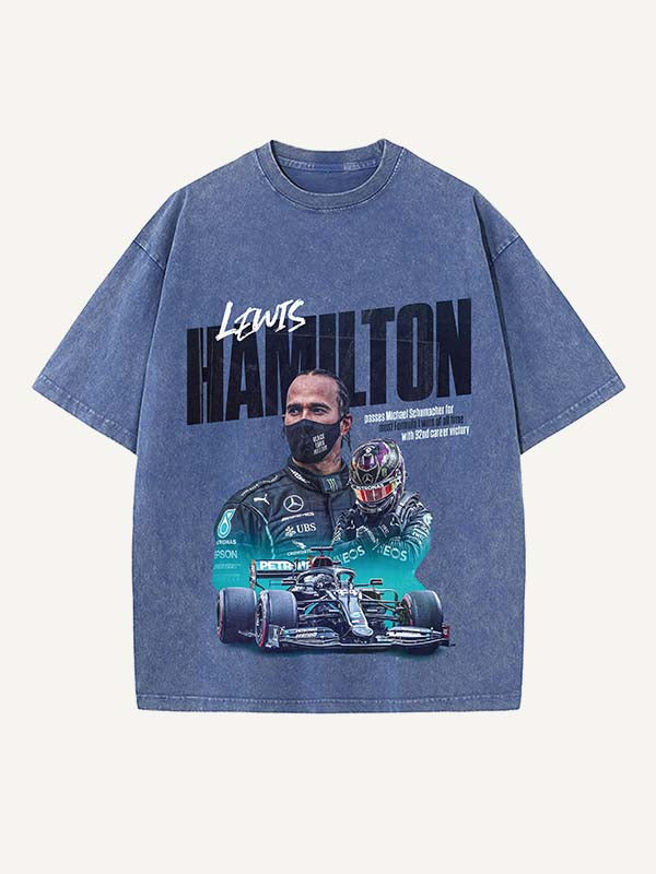 Lewis Hamilton Print Round Neck T-shirt