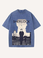 Sherlock Print Round Neck T-shirt
