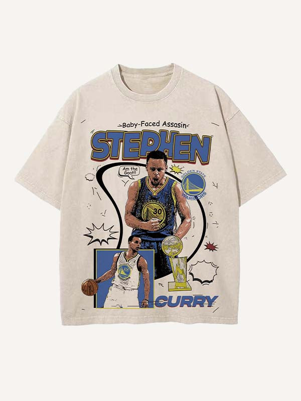 Stephen Curry Print Round Neck T-shirt