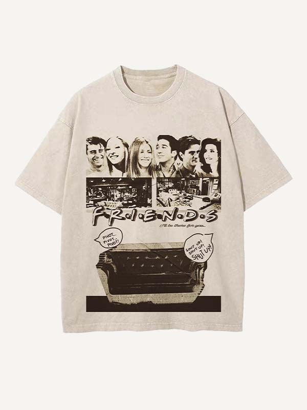 Friends Print Round Neck T-shirt