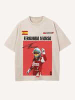 Fernando Alonso Print Round Neck T-shirt