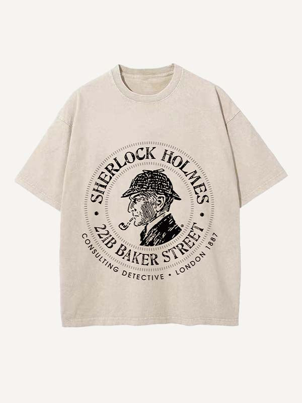 Sherlock Print Round Neck T-shirt