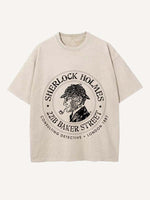 Sherlock Print Round Neck T-shirt