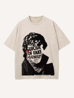 Sherlock Print Round Neck T-shirt