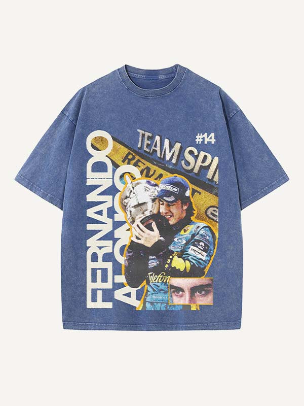 Fernando Alonso Print Round Neck T-shirt