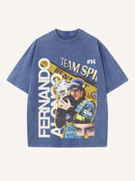 Fernando Alonso Print Round Neck T-shirt