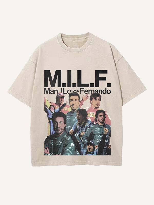 Fernando Alonso Print Round Neck T-shirt