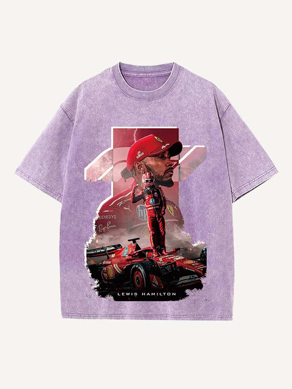 Lewis Hamilton Print Round Neck T-shirt