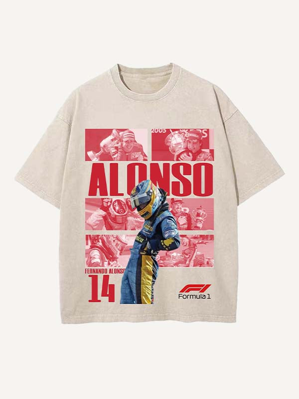 Fernando Alonso Print Round Neck T-shirt