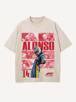 Fernando Alonso Print Round Neck T-shirt