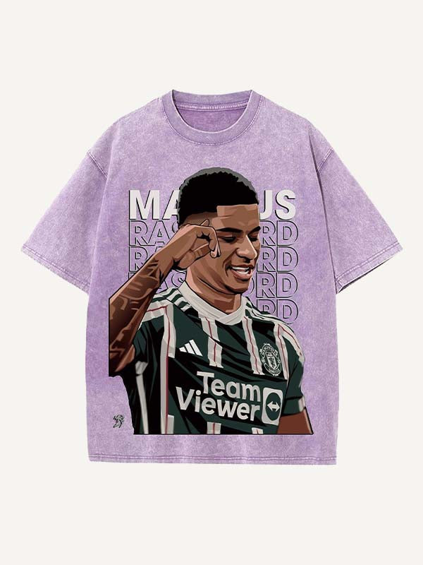 Marcus Rashford Print Round Neck T-shirt