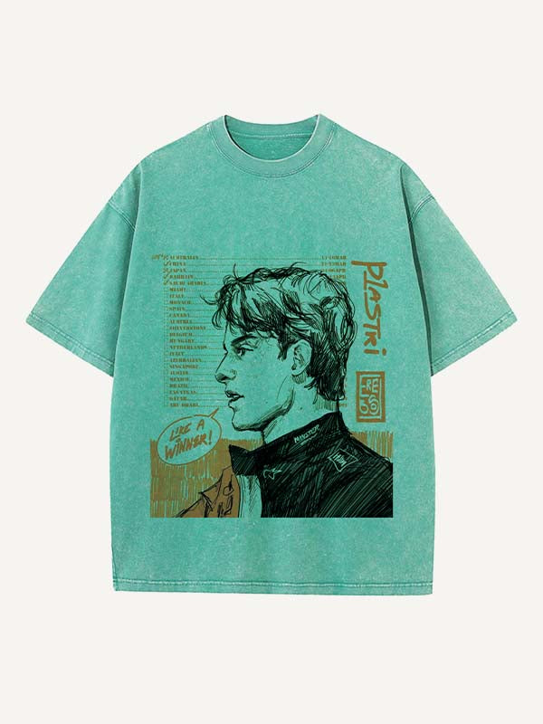 Oscar Piastri Print Round Neck T-shirt